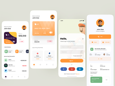 Payments Service Apps Concept 3d apps bank clean design finance fintech login mobile money payment payment app profile sent service transaction transfer ui ux wallet