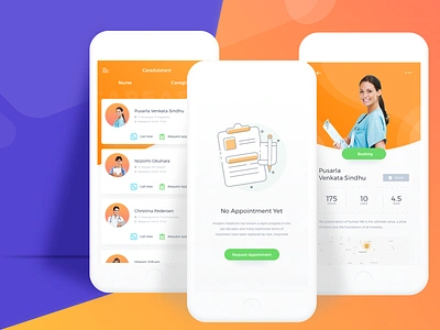 CareAsistant Health App Exploration app booking doctor health home homecare house nurse rent search smart ui