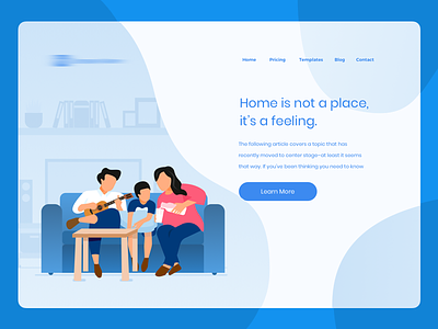 Home Insurance Landing Page blue clean family home illustration insurance mac table ui ux web website
