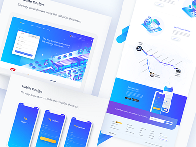 🚝 FastTrain - Mass Rapid Transit Webpage & Apps Exploration app design future gradient illustration isometric landingpage train ui vector website