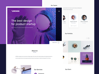 Digital Agency Landing Pages Design Exploration agency astrounaut business clean flat house landing minimal page purple software trend
