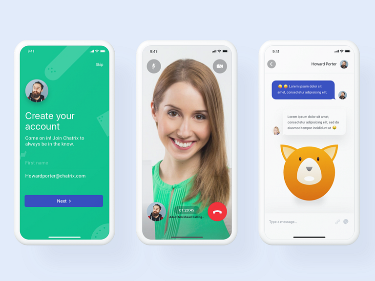 Chatrix Apps design by © Zaini Achmad 🦁 on Dribbble