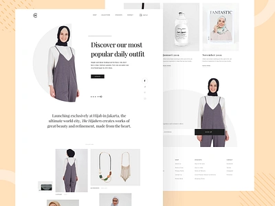 Women Muslim Fashion E-commerce accesories beautiful clean dayli design e commerce fantastic fashion hijab landingpage minimalis muslim noansa outfit style syari ux web white women