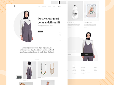 Women Muslim Fashion E-commerce accesories beautiful clean dayli design e commerce fantastic fashion hijab landingpage minimalis muslim noansa outfit style syari ux web white women
