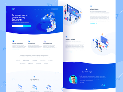 Flashtop - Saas Landing Page 3d isometric analyze website clean design customers and visitor google gradient illustraion isometric people landing page design monitize nice design noansa rangking saas design saas landing page seo seo agency seo services traffic ux