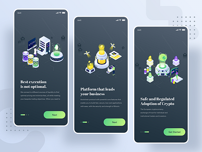 Cryptocurrency Business Isometric Kit Vol.01 business clean design ethereum gradient illustration ios isometric kit noansa onboarding product scientist ui ux vector