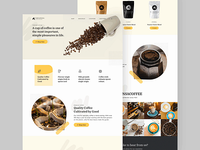 Noansa Coffe Shop Landing Page animation coffee design header home instagram landingpage noansa product shop ux web website