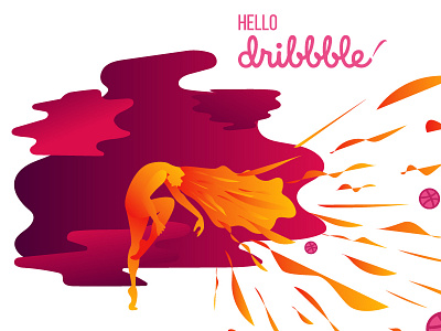 Hello dribbble dance design gradient illustration web