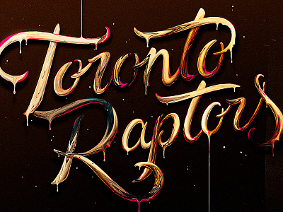 Toronto Raptors basketball champion gold lettering logotype melt nba raptors toronto typography