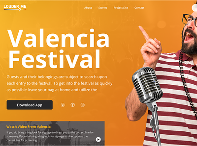 Louder.me Valencia Festival Web Site graphic orange ui uidesign ux web web design website