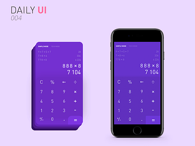 Daily UI #004 | Calculator calculator daily ui design ilia shorin mobile uiux