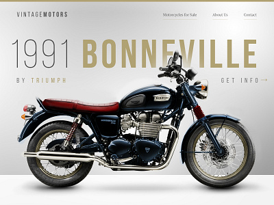 Vintage Motorcycles Homepage bike clean motorcycle triumph typography ui vintage website