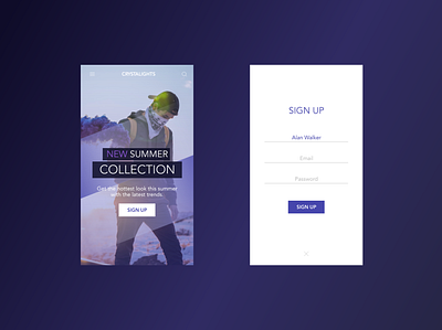 Online Store Signup app ui ux