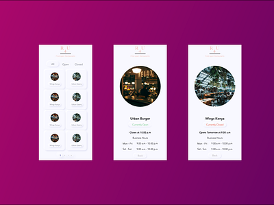 Restaurant For You Concept app design ui ux