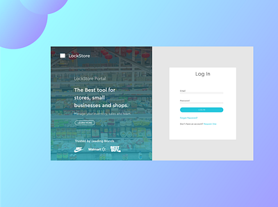 Landing page - Lockstore Portal design ui ux web