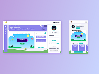 Rocket Butterfly children's application design ui ux web