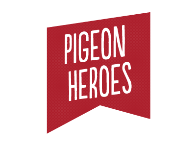 Pigeon Heroes logo logo red retro vintage