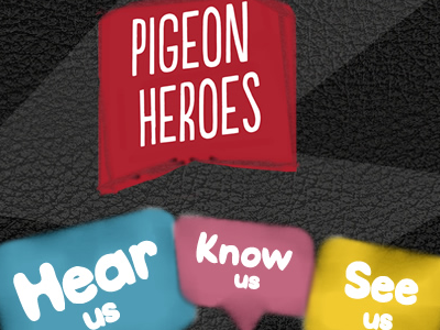 Pigeon Heroes logo music navigation painted