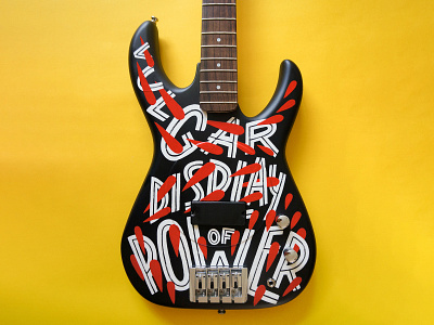 Custom paintjob - Bass Guitar bass bass guitar customized drawing handlettering illustration lettering painting paintings type typography