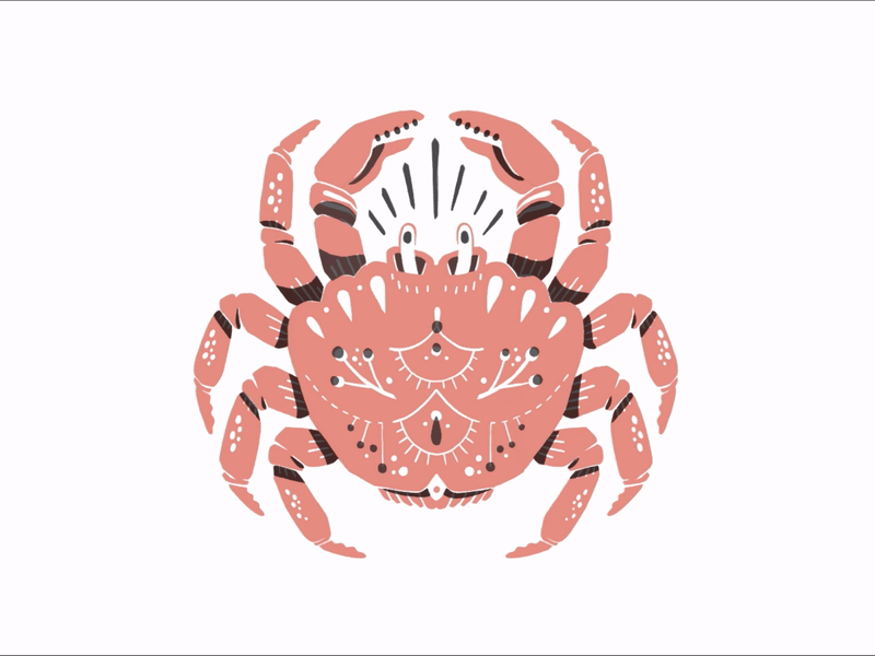 Mr. Crabs animation character crab drawing frame by frame illustration procreate
