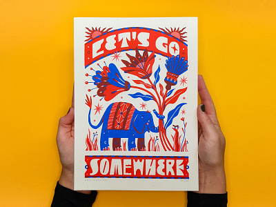 Let's go somewhere - Riso Print
