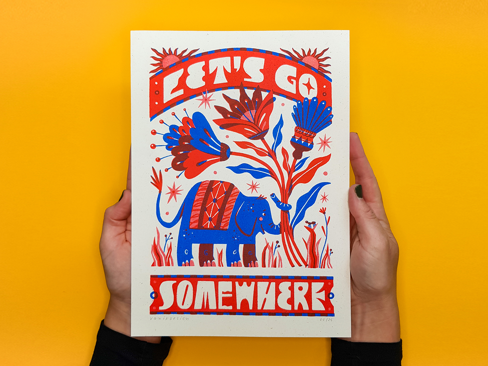 Let's go somewhere - Riso Print by Esther on Dribbble