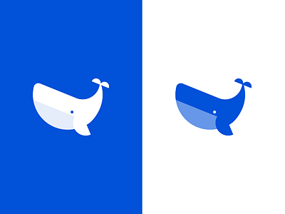 Whale flat illustration logo vector