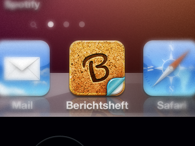 "Berichtsheft" App Icon berichtsheft cork curve icon ios letter paper reports school shine