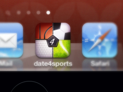 date4sports iOS Icon app basketball client golf icon illustration iphone soccer sport stitches tennis texture