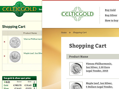 Shopping cart — before/after buy cart checkout e commerce gold magento shop silver