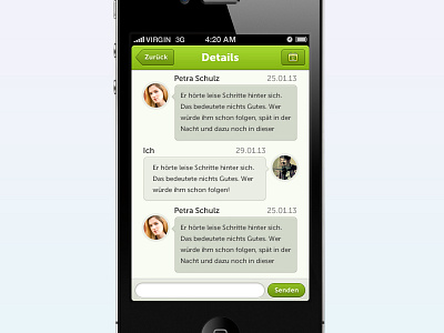 Message conversation app conversation design flat ios message messages simple sport