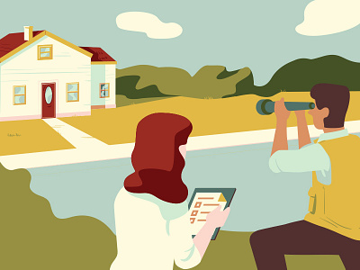 editorial8 editorial house house hunting house spotting hunt illustration