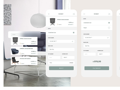 Consept for Dribbble; Interior Design App.