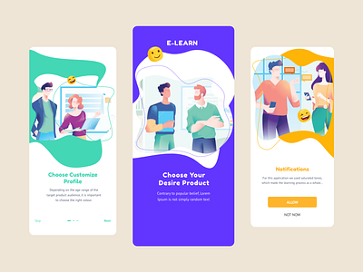 e-Learn Intro Screen Design 2020 app creative free inspration ugurates2017 ui uiux ux