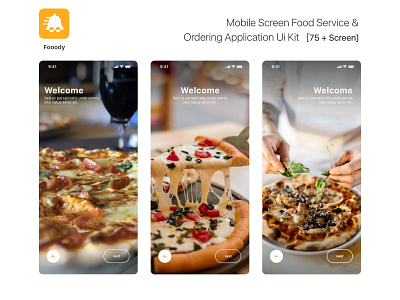 Mobile screen food Service & Ordering application Ui Kit [75 + 2020 app free prototype ugurates2017 ui ux