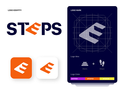 Steps logo app - Mobil App. branding design free logo prototype typography ugurates2017 ui ux