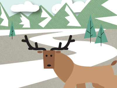 DUHR! antlers deer illustration mountains snow winter