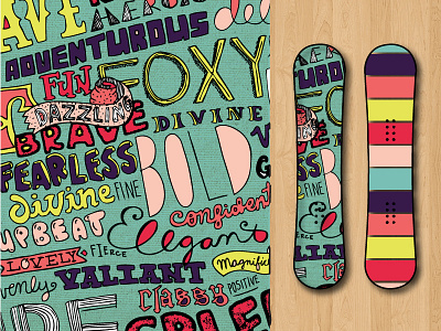 MOXIE Snow | Typographic Board lettering snowboard typography