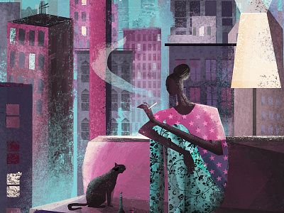 Loneniness art city citylife design digitalpaiting drawing illustration loneliness lonely newyork travel woman