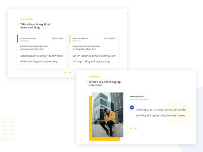 Blog and Testimonial UI design