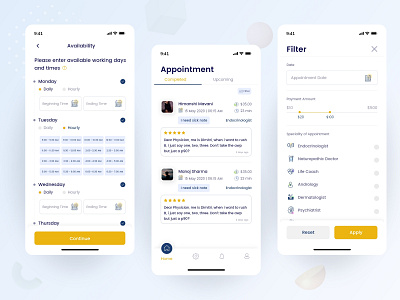 Telemedical App UI Design for Physician android application apps branding clean creativity design doctor doctor app doctor appointment logo mockup physician app telemedical ui ux