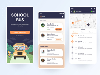 School Bus Tracking App UI