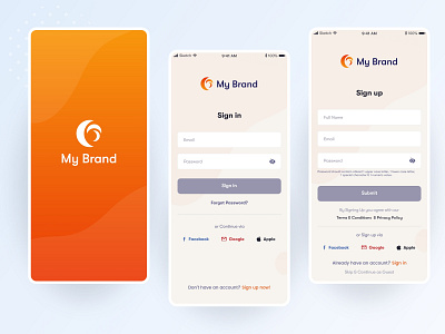 Login And Sign-up Screens app design forgot password login design login screen design onboarding onboarding screens registration ui sign in sign up signup ui ui ui design ui designs uidesign uiux user experience ux