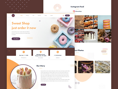 Sweet shop landing page application cake creativity design designecommerce dessert eat food home page landing landing page design mockup shop webdesign sweet sweetshop trend ui uiux ux web