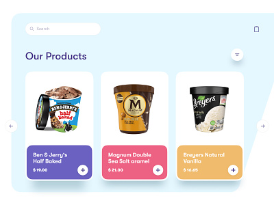 Ice Cream Shop Web Design application creativity design design concept ecommerce icecream icecream shop illustration mockup ui ux vector web ui website website design website ui