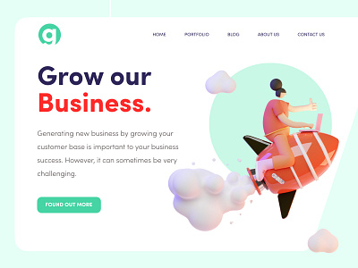 Grow your Business landing slider application business business home page creativity design grow app grow business grow career home page homepage landing page mockup startup ui ux web design website desing