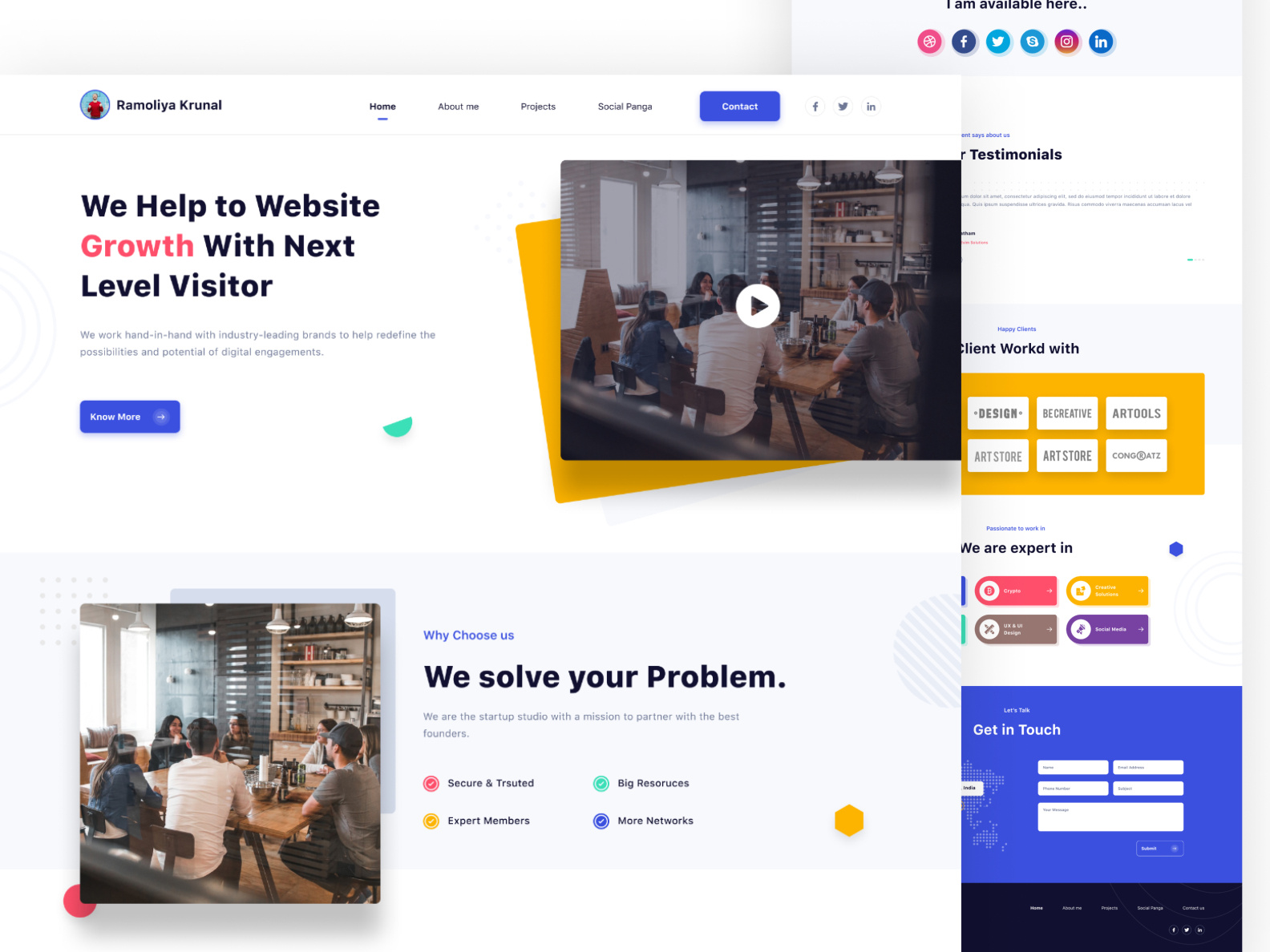 Personal Portfolio Website UI Design By Krunal Ramoliya On Dribbble