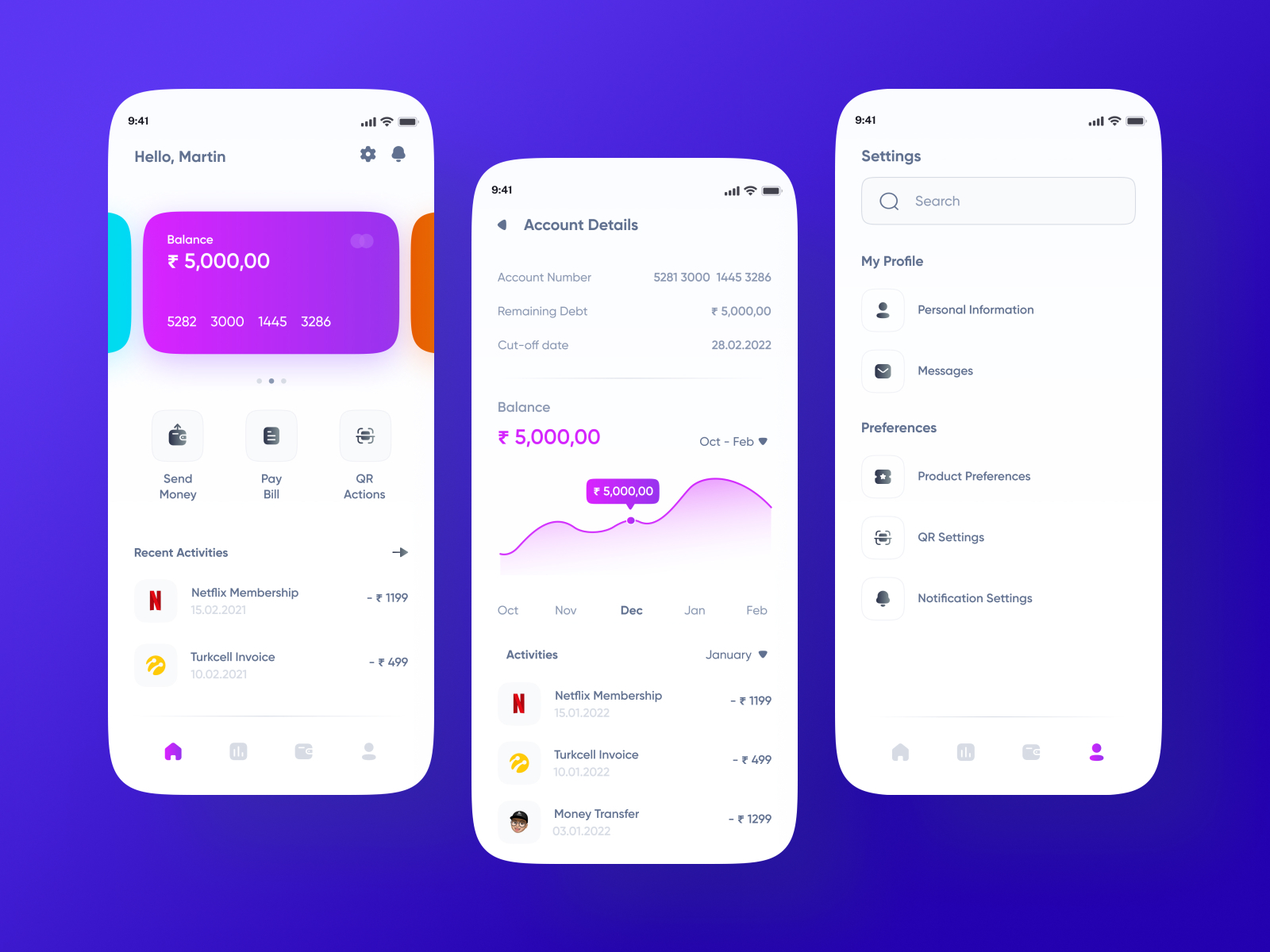 Finance App UI Design by Krunal Ramoliya on Dribbble