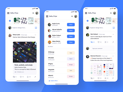 Designer Social Feed UI Design