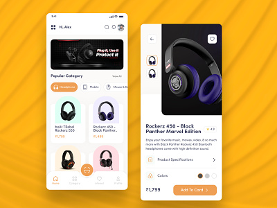 Audio Store Mobile App application audio audio store boat branding creativity design ecommerce ecommerce app headphone mockup shopping app ui ux